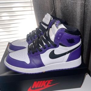 Nike Air Jordan 1 Retro High OG  BG Youth shoes Court Purple/Black 575441-500